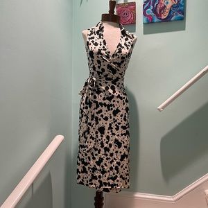 Diane Von Furstenburg Cow Splatter Print Wrap Dress Size 6